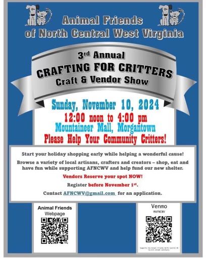 3rd Annual Crafting For Critters Craft & Vendor Show