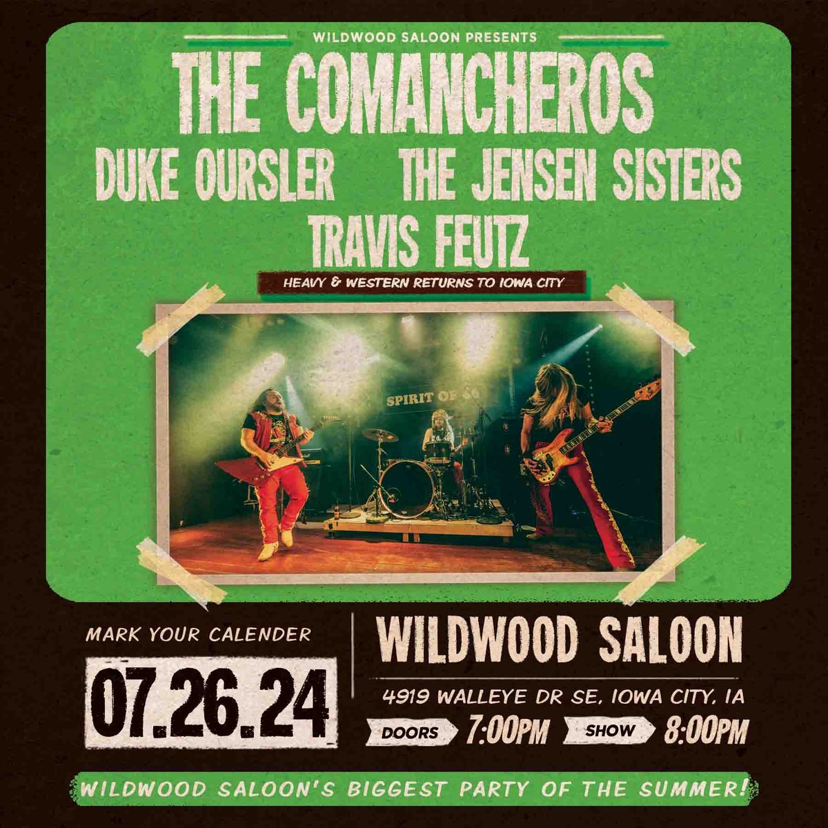 The Comancheros w\/ Duke Oursler, The Jensen Sisters, & Travis Feutz at Wildwood Saloon