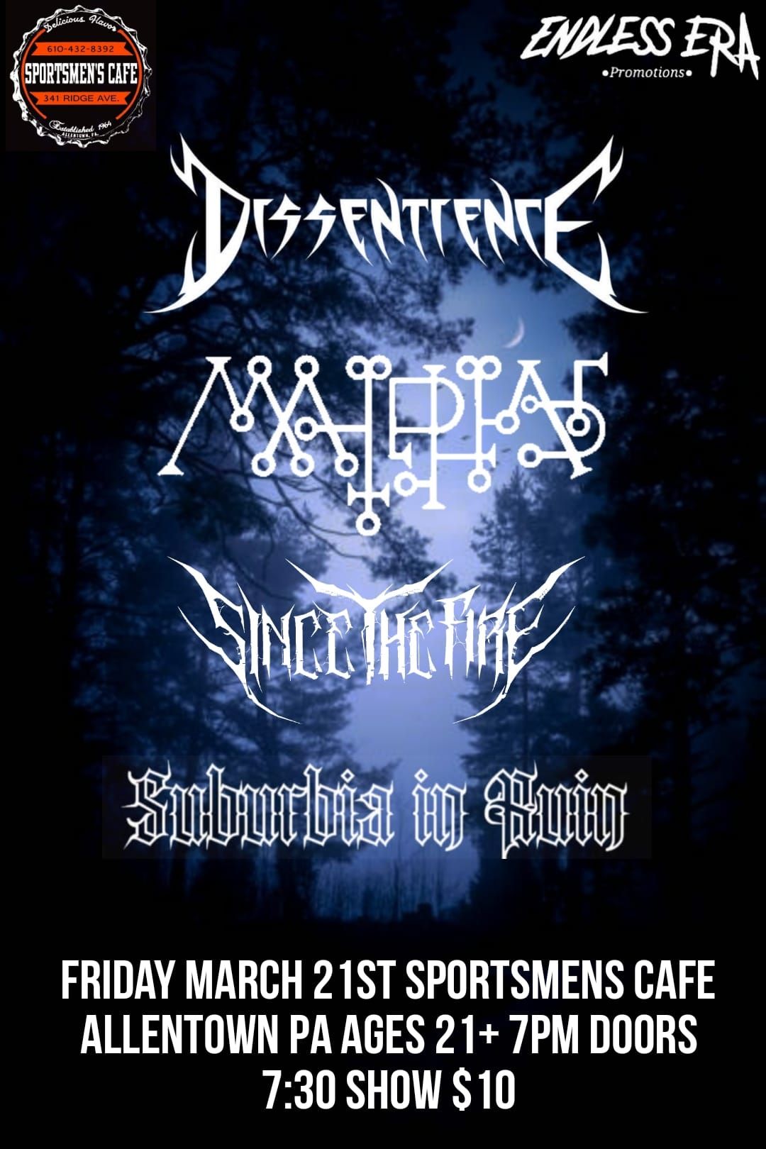 Dissentience and Malphas at Sportsmens Cafe 