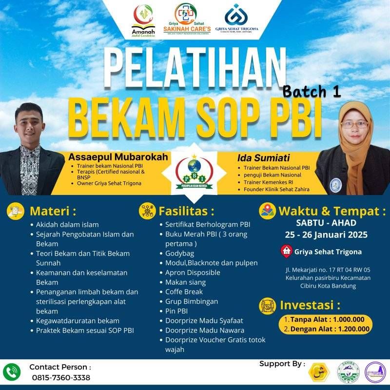 pelatihan bekam SOP PBI 