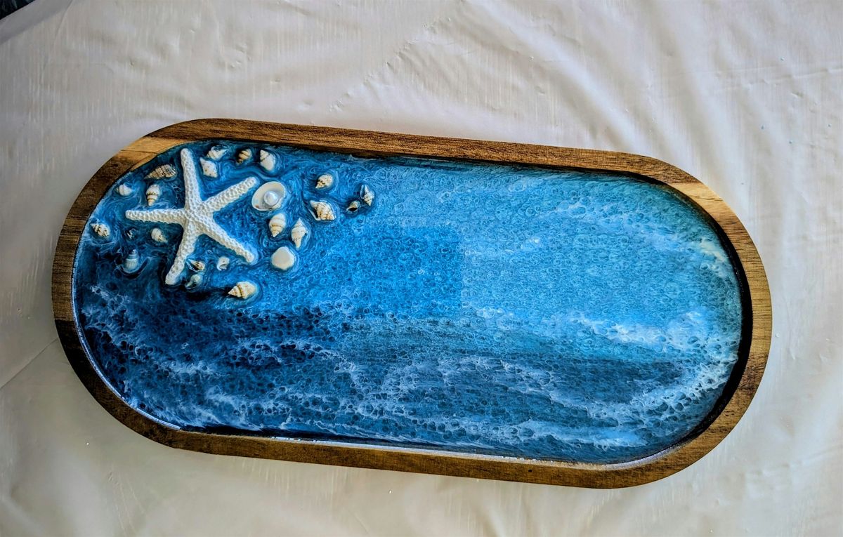 MAKIN' WAVES WOODEN TRAY CLASS-CLEARWATER FL-ASPIRATIONS WINERY