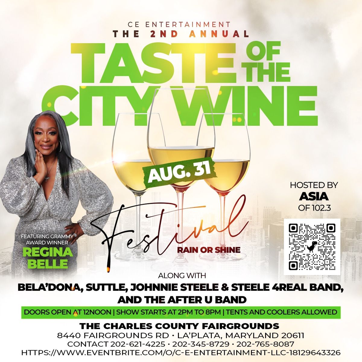 The 2nd Annual Taste of the City Wine Festival featuring Grammy Award Winner Regina Belle