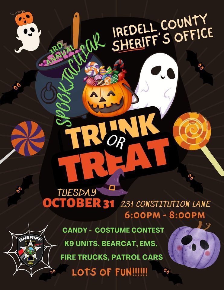 3rd Annual Spooktacular Trunk or Treat, Iredell County Sheriff ...