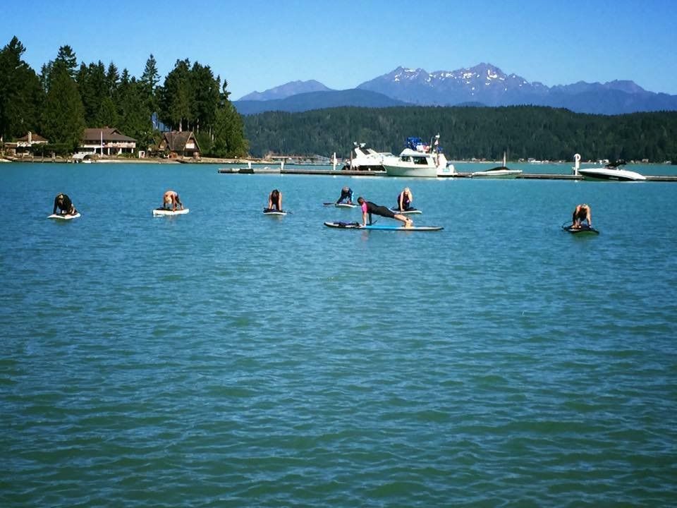 Stand-up Paddleboard Yoga Class at Alderbrook Resort and Spa 