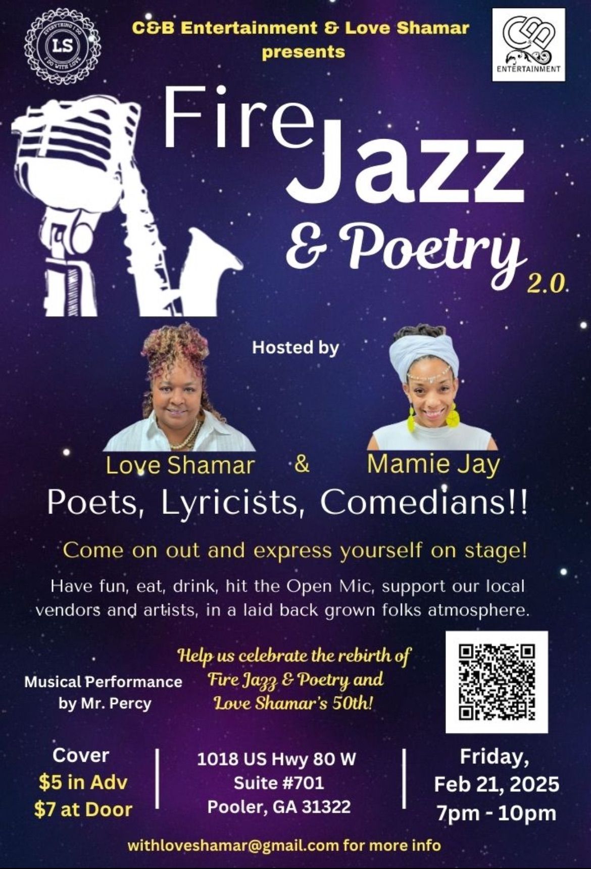 Fire Jazz & Poetry 2.0 (Open Mic)\ud83c\udfa4 