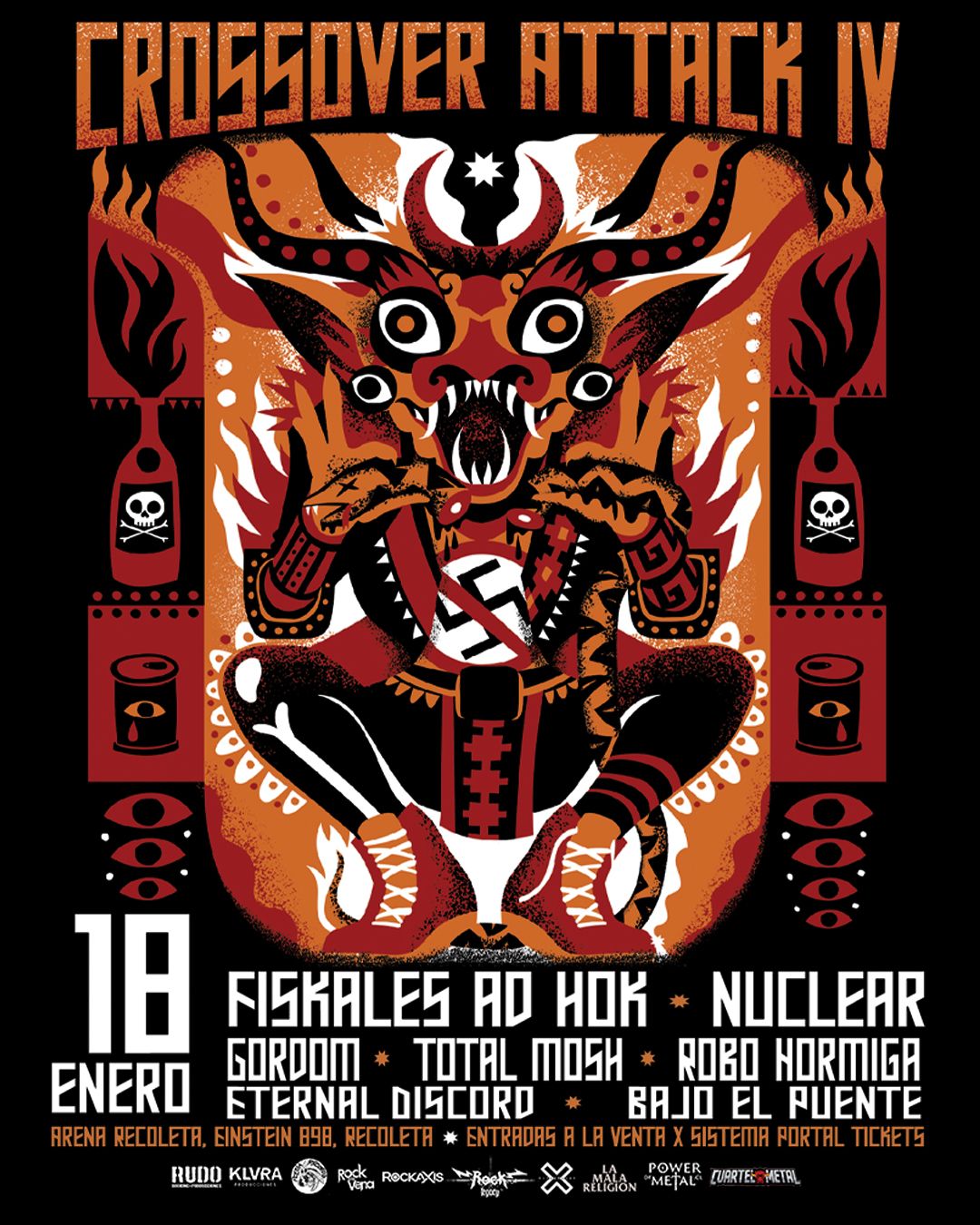 CROSSOVER ATTACK IV: Fiskales Ad-Hok, Nuclear, Total Mosh, Gordom, Robo Hormiga y m\u00e1s