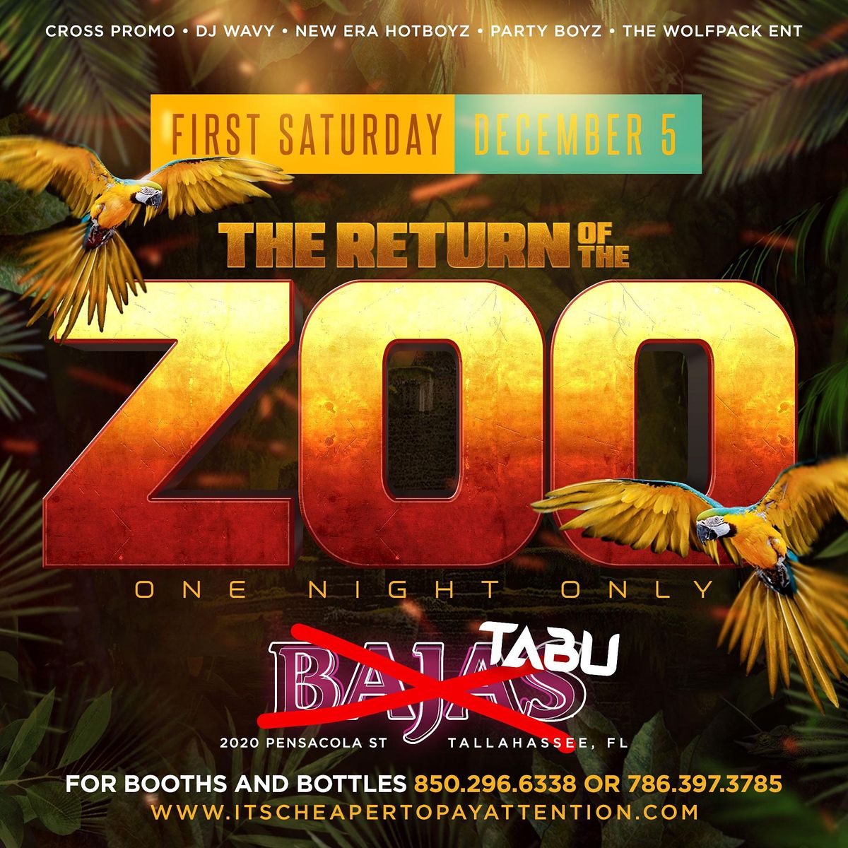The Return of The Zoo @ Bajas Saturday December 6