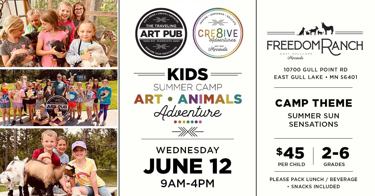 June 12 | Kids Art \u2022 Animals \u2022 Adventure Camp @ Freedom Ranch