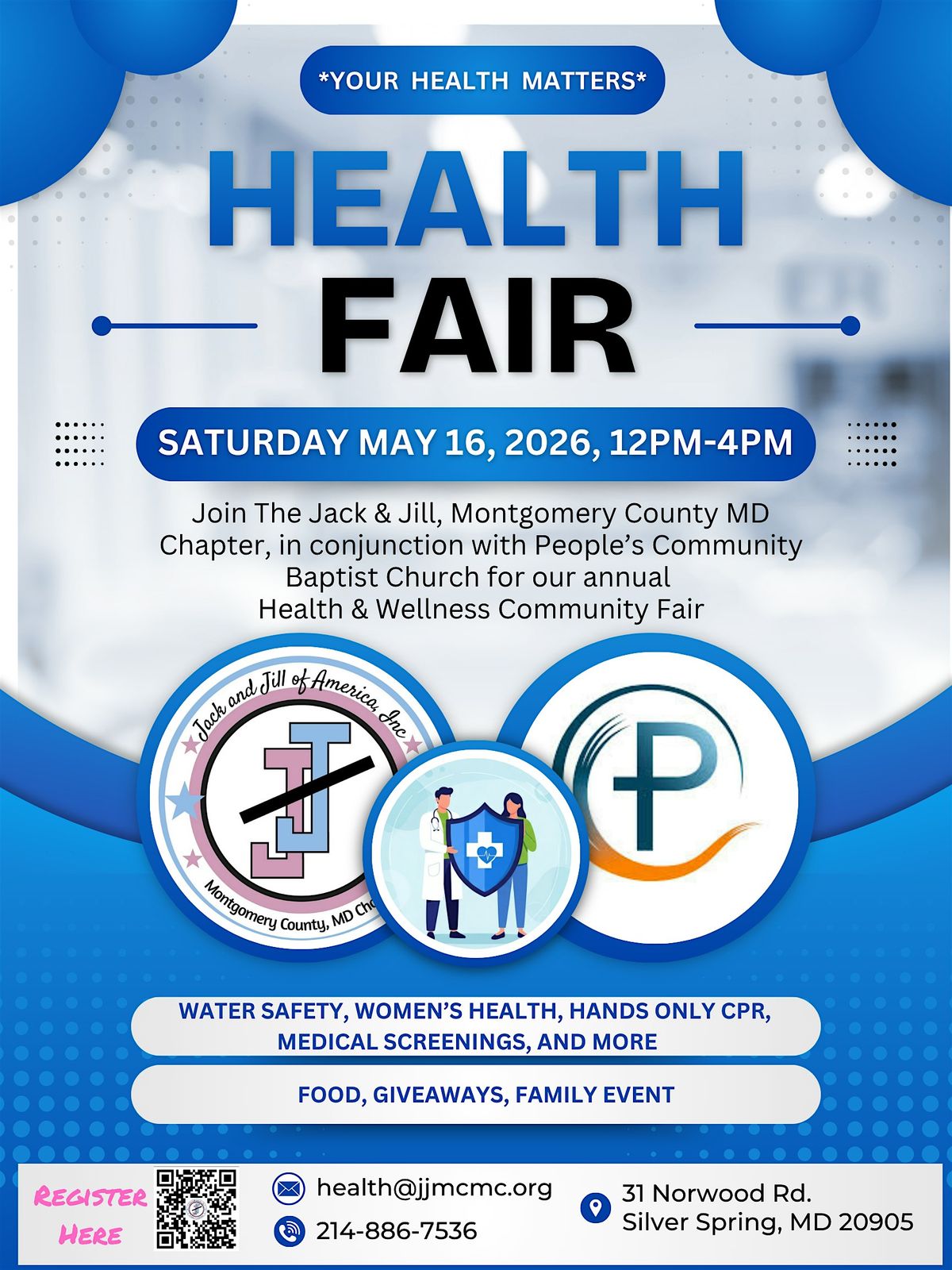 Jack & Jill, Montgomery Co MD Chapter 3rd Annual Health Fair