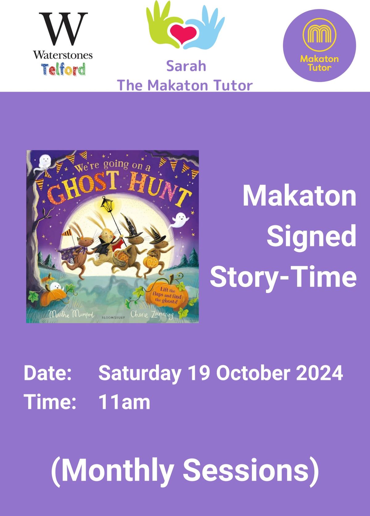 \u2b50\ufe0f Makaton Signed Storytime \u2b50\ufe0f               \u2018We\u2019re Going On A Ghost Hunt\u2019 \ud83d\udc7b