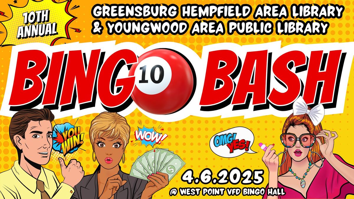 10th Annual Bingo Bash for Greensburg Hempfield Area Library & Youngwood Area Public Library