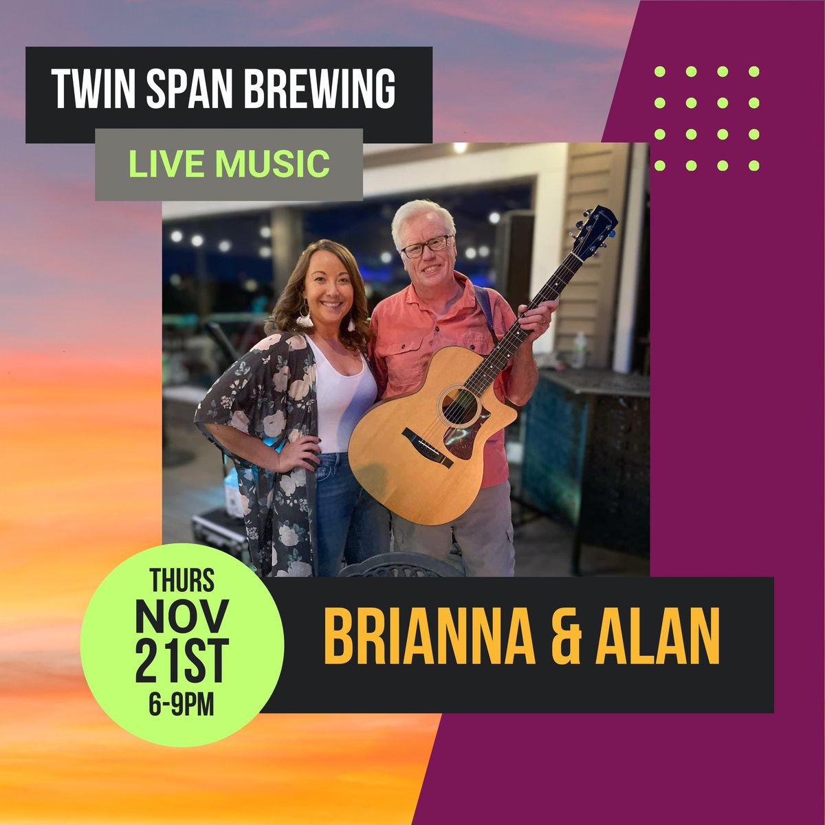 Live Music with \u201cBrianna & Alan\u201d