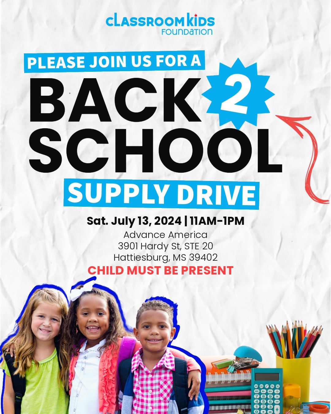 Back 2 School Drive - Classroom Kids Foundation