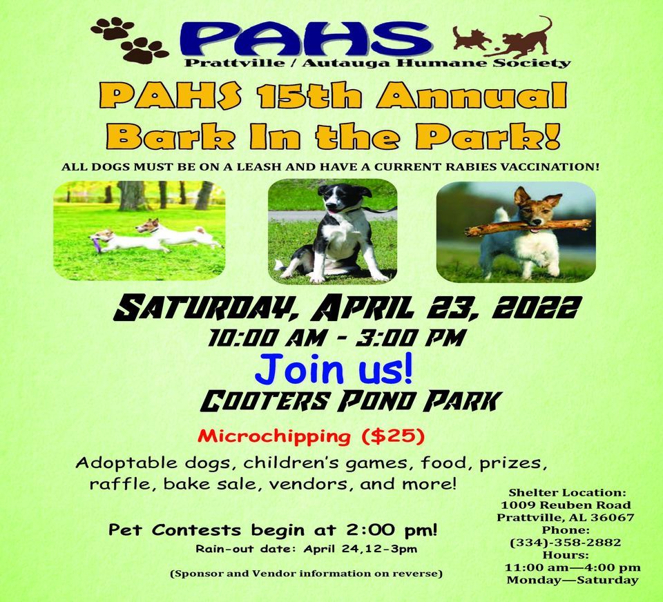 PAHS Bark in the Park