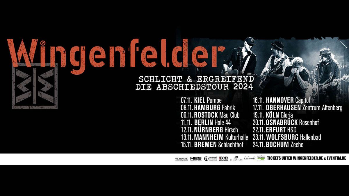 Wingenfelder * Schlicht & Ergreifend \u2013 Abschiedstour 2024