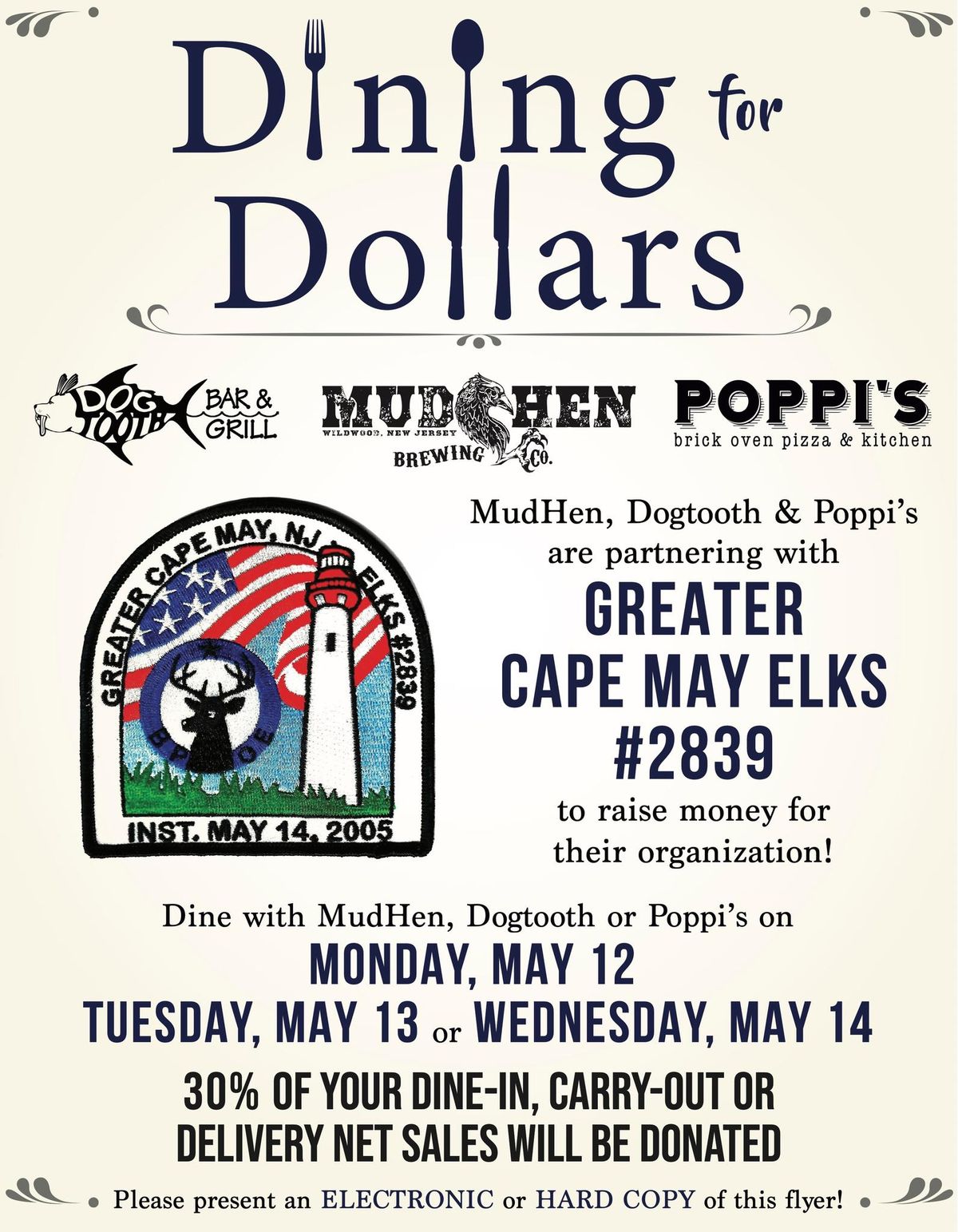 Dining for Dollars: GREATER CAPE MAY ELKS #2839