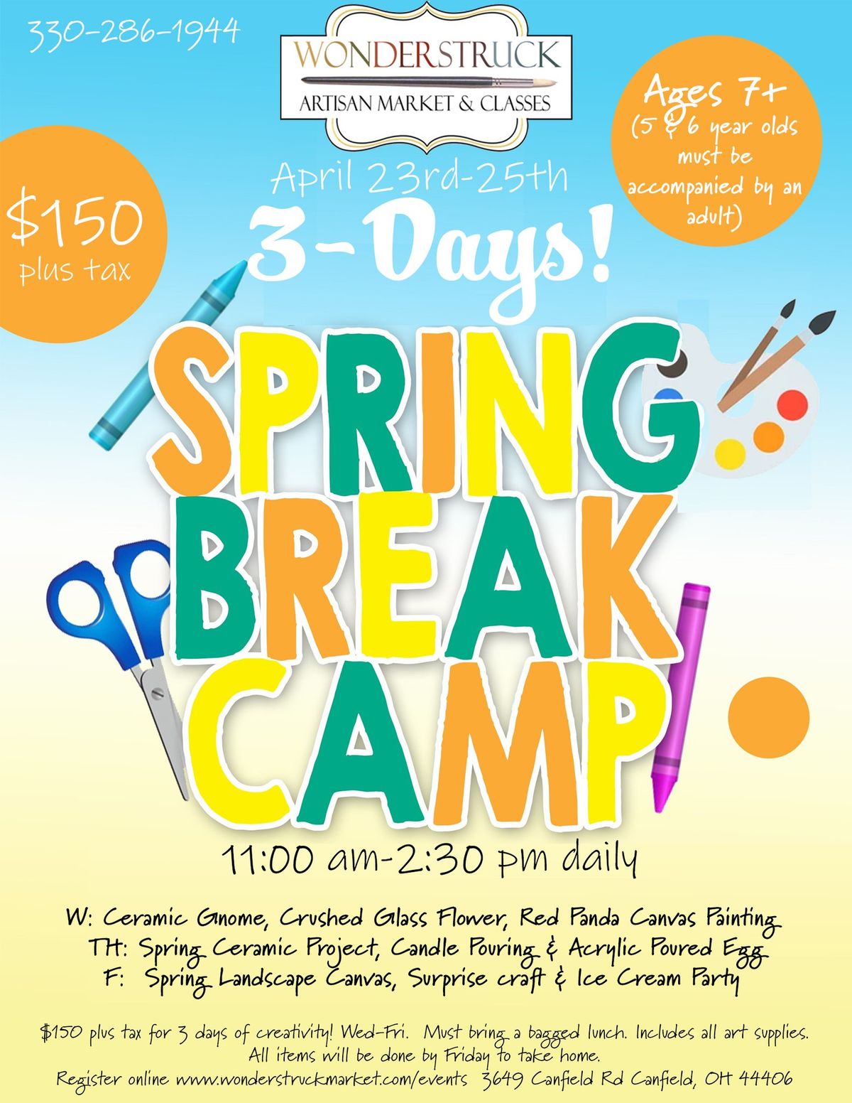 Spring Break Kids 3-Day Art Camp 