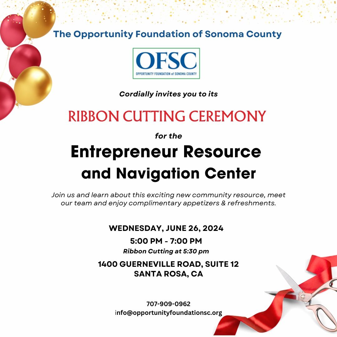 Ribbon cutting ceremony for Opportunity foundation of Sonoma County