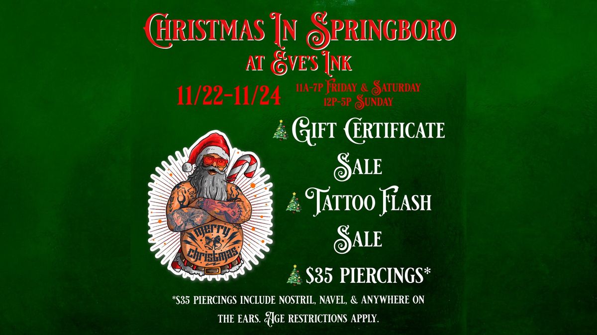 Christmas in Springboro at Eve\u2019s Ink