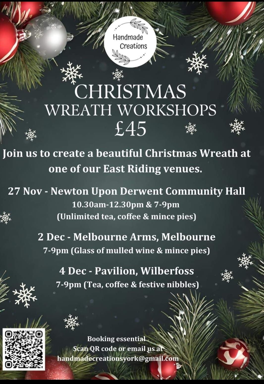 Xmas wreath work shop