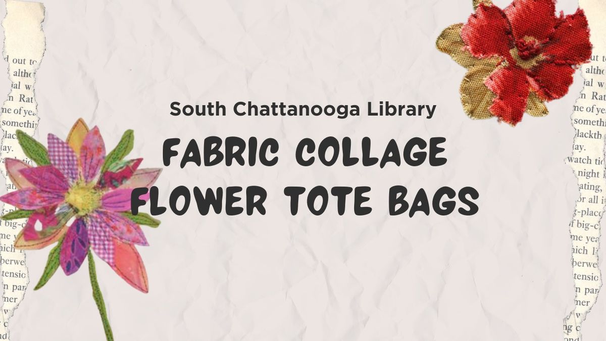 Fabric Collage Flower Tote Bags (Tweens-Adults)