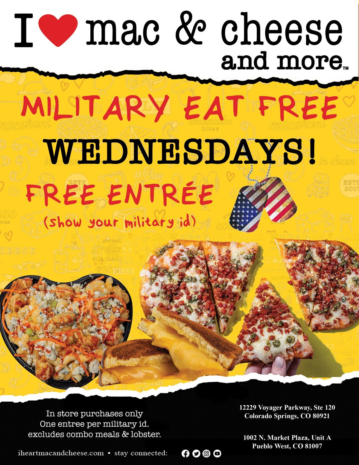 Free Entree with Military ID