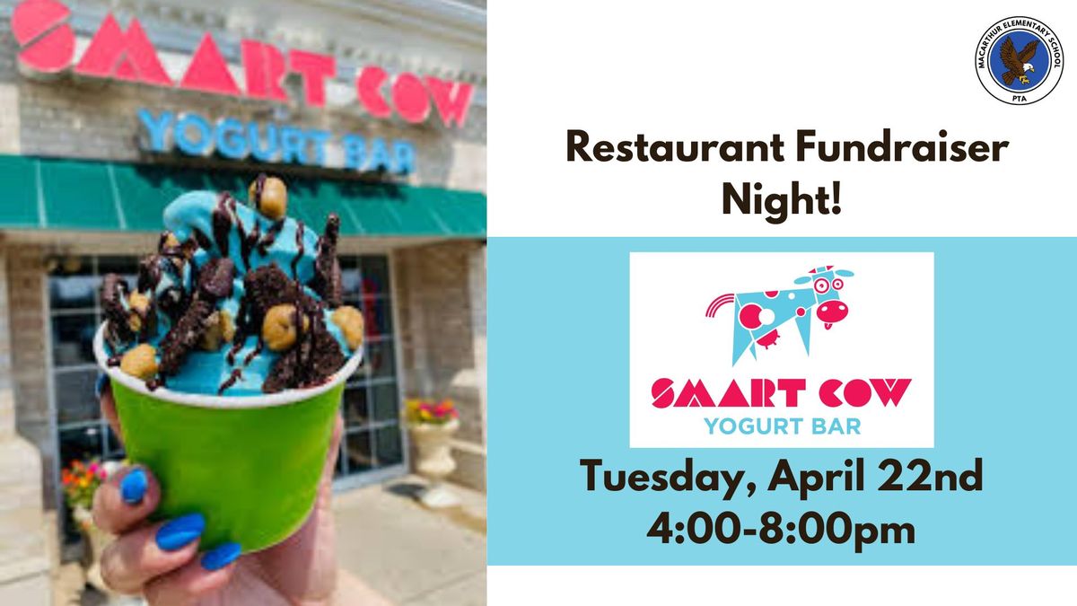 Restaurant Fundraiser: Smart Cow Frozen Yogurt Bar