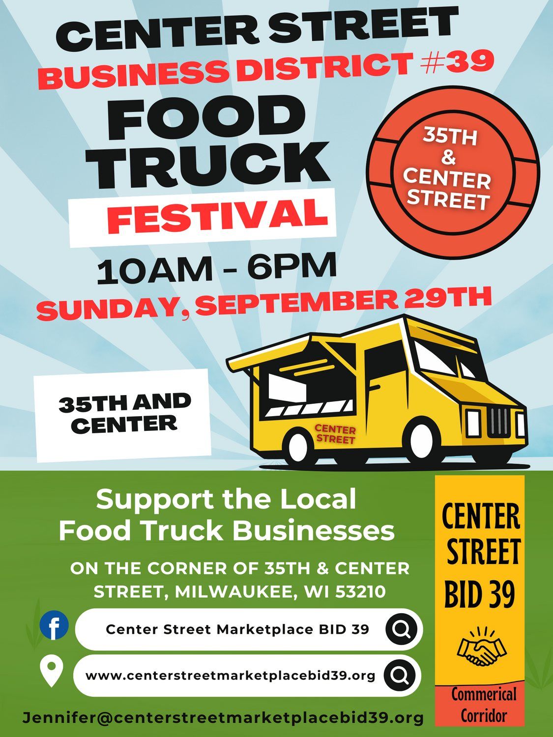 Center Street Food Truck Festival - Sunday, Sept. 29th (10AM - 6PM)  