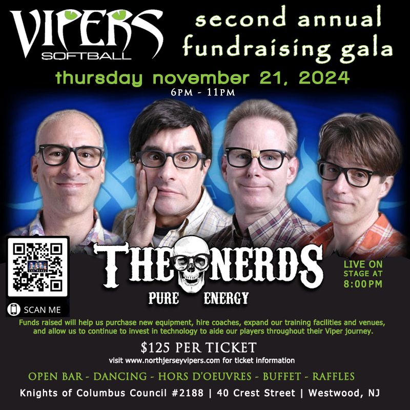 Vipers Softball 2nd Annual Fundraising Gala Featuring THE NERDS!