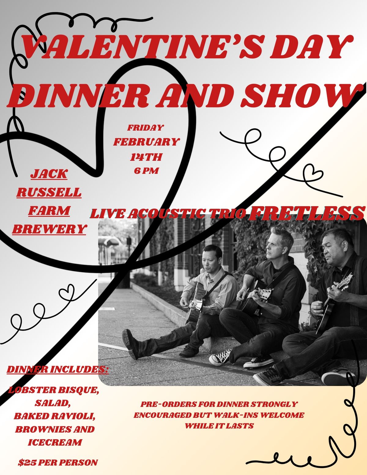 Valentine\u2019s Day Dinner & Show at Jack Russell Brewery 