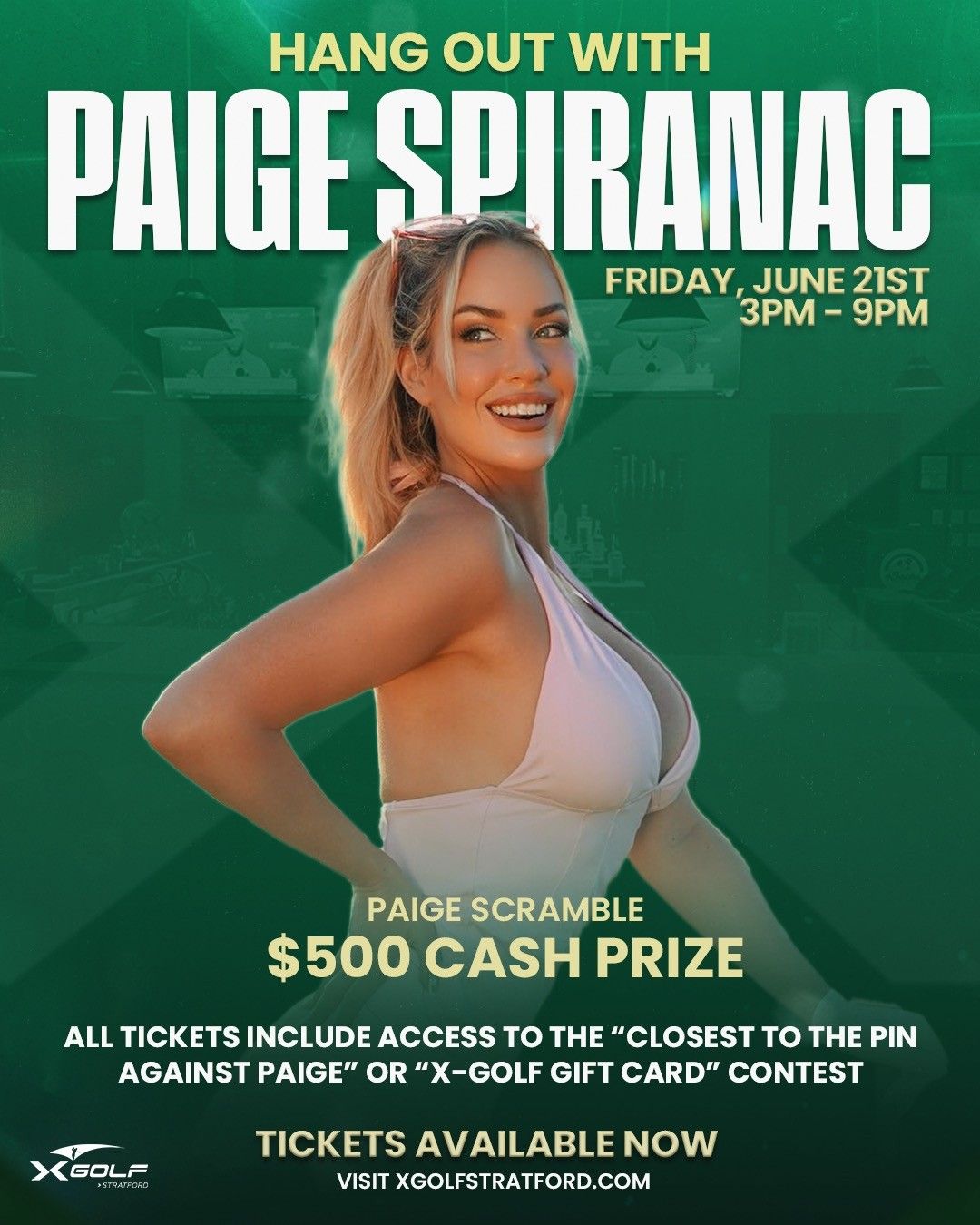 Paige Spiranac is Coming to X-Golf Stratford!