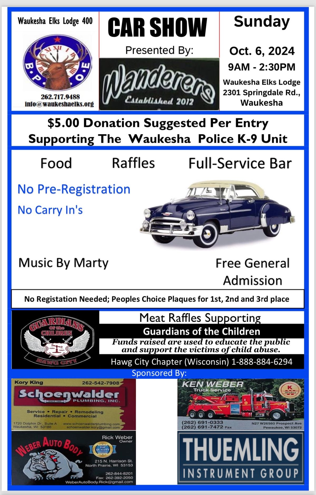 Annual Car Show Presented by Wanderers 