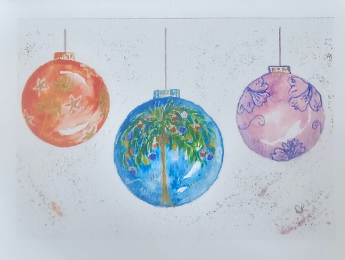 Watercolor Ornament Card Making Class 