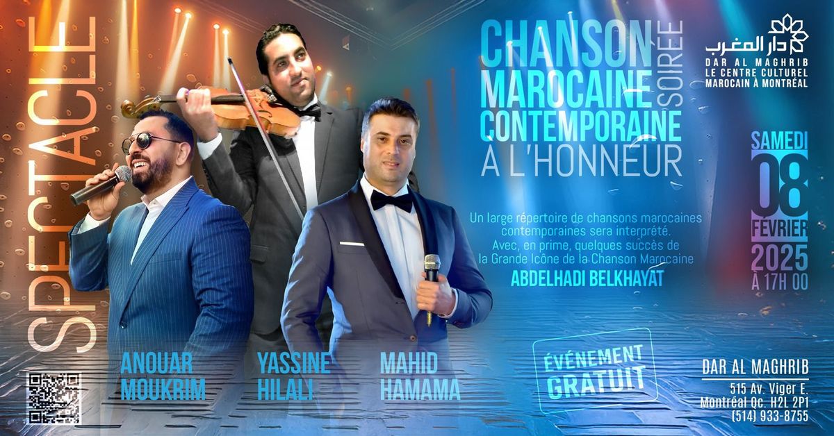 SPECTACLE : CHANSON MAROCAINE CONTEMPORAINE \u00c0 L'HONNEUR