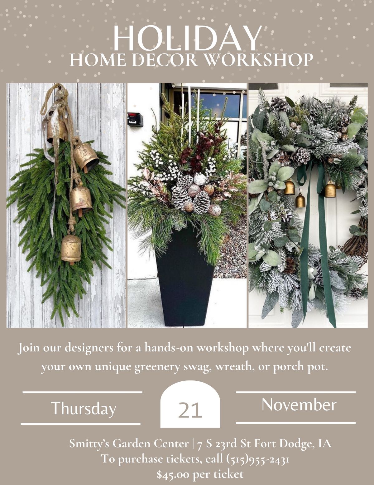 Holiday Home Decor Worshop