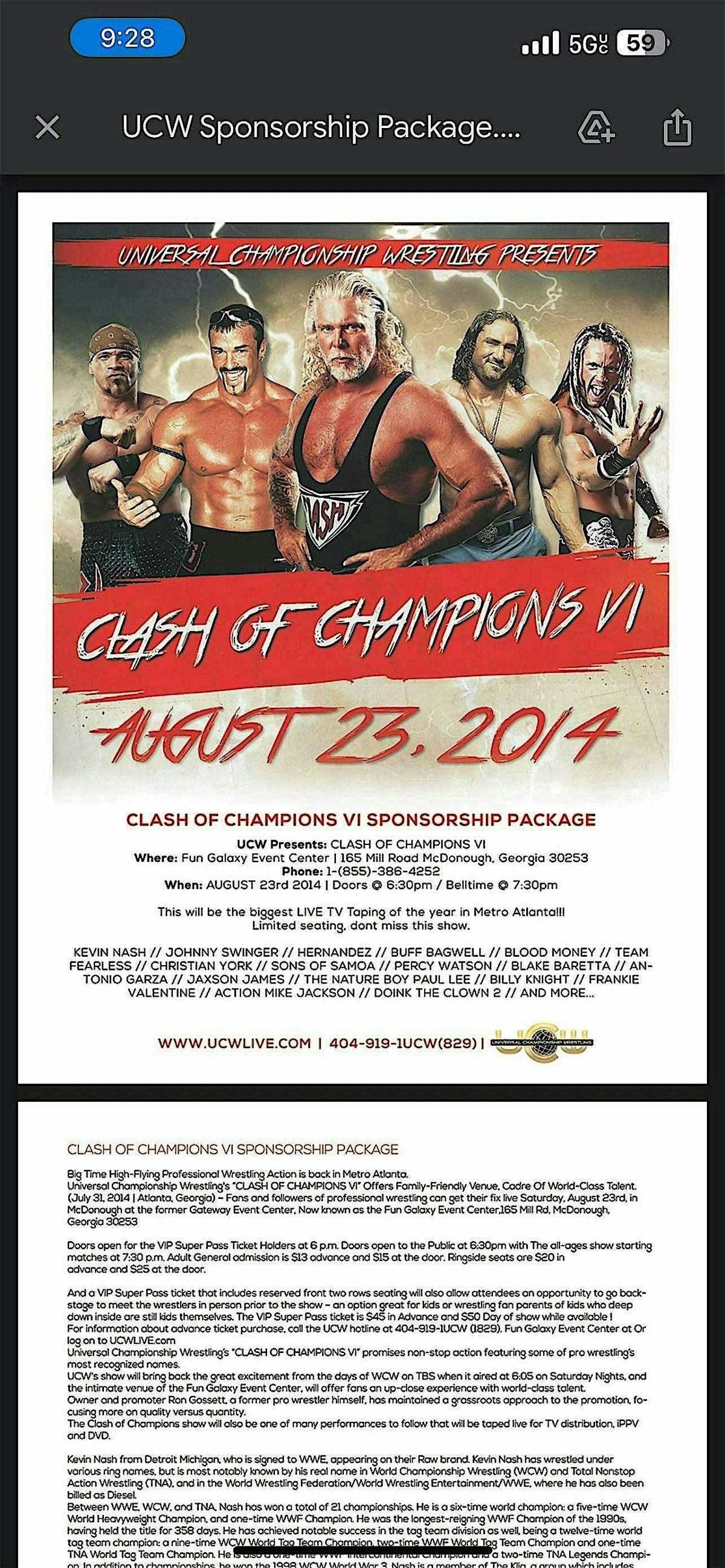 UCW \u201cClash of Champions\u201d