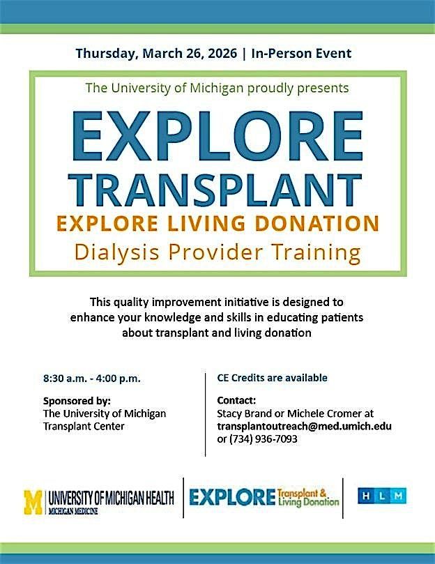 Explore Transplant & Living Donation Dialysis Provider In-person Training