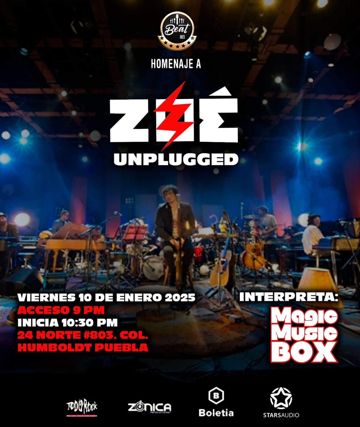 Noche Zo\u00e9 Unplugged por Magic Music Box en Beat 803 