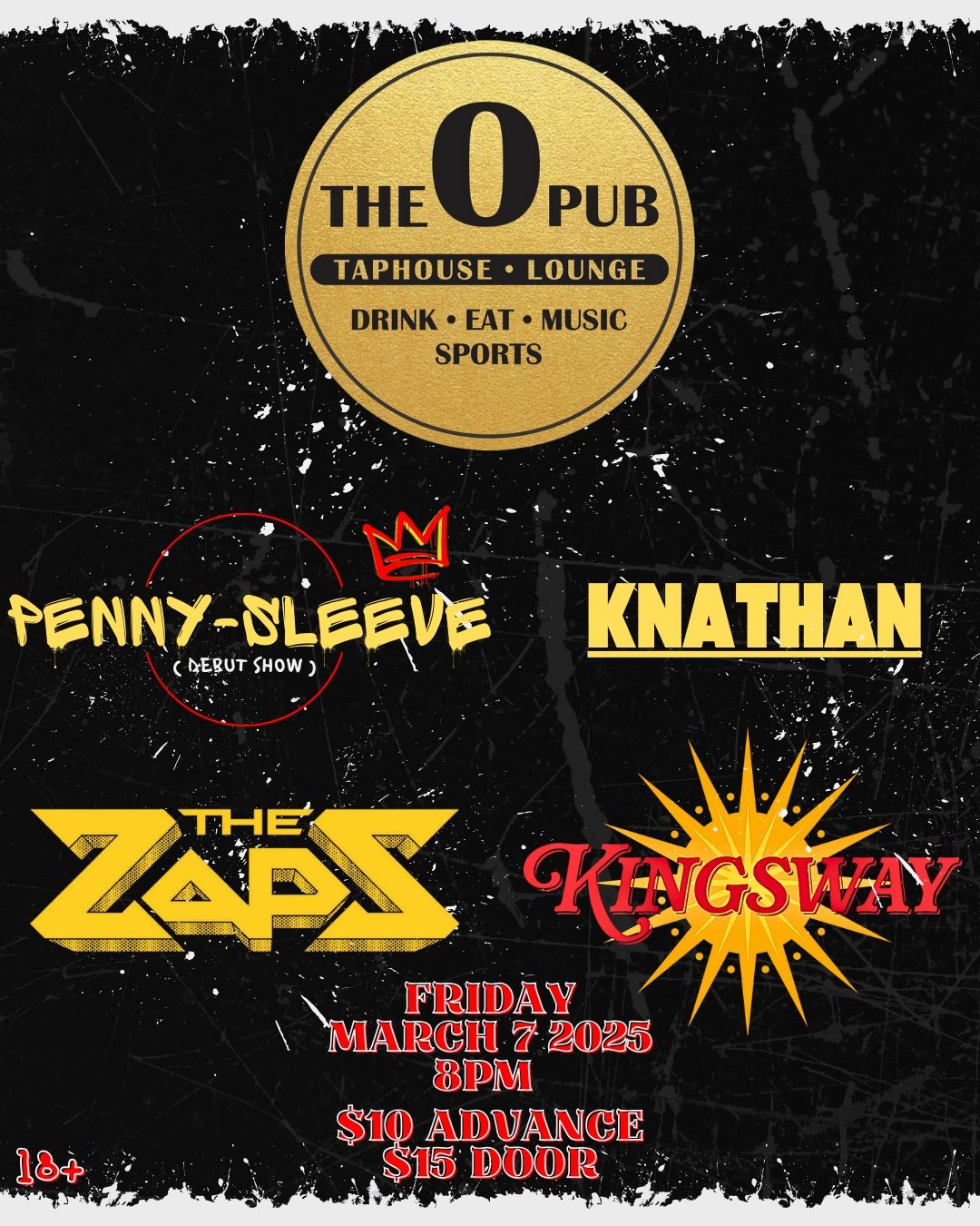 The Osborne Taphouse Presents: Penny-Sleeve \/ Kingsway \/ The Zaps \/ Knathan