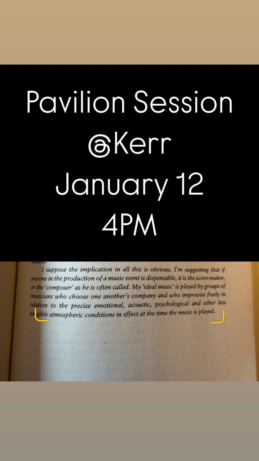 Pavilion Session at Kerr