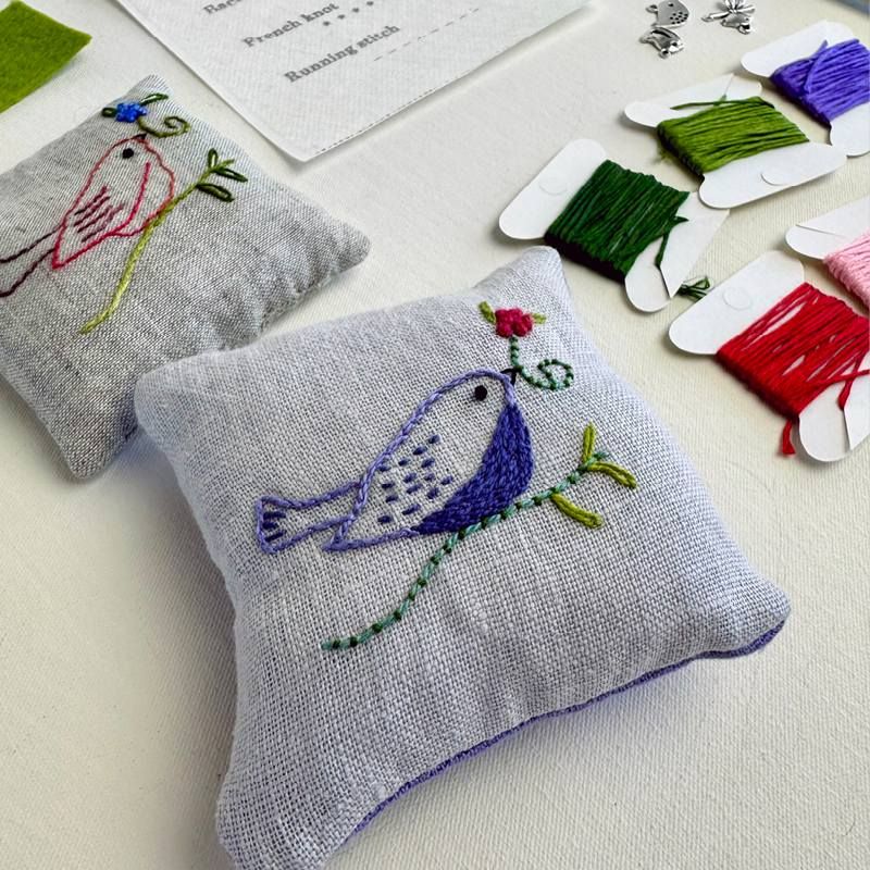 Bird Embroidery Pin Cushion