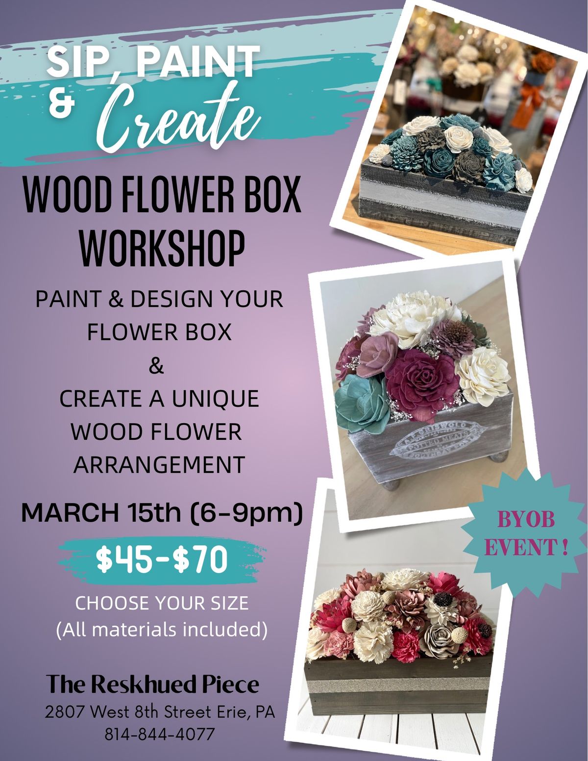 Sip, Paint & Create Wood Flower Box Workshop