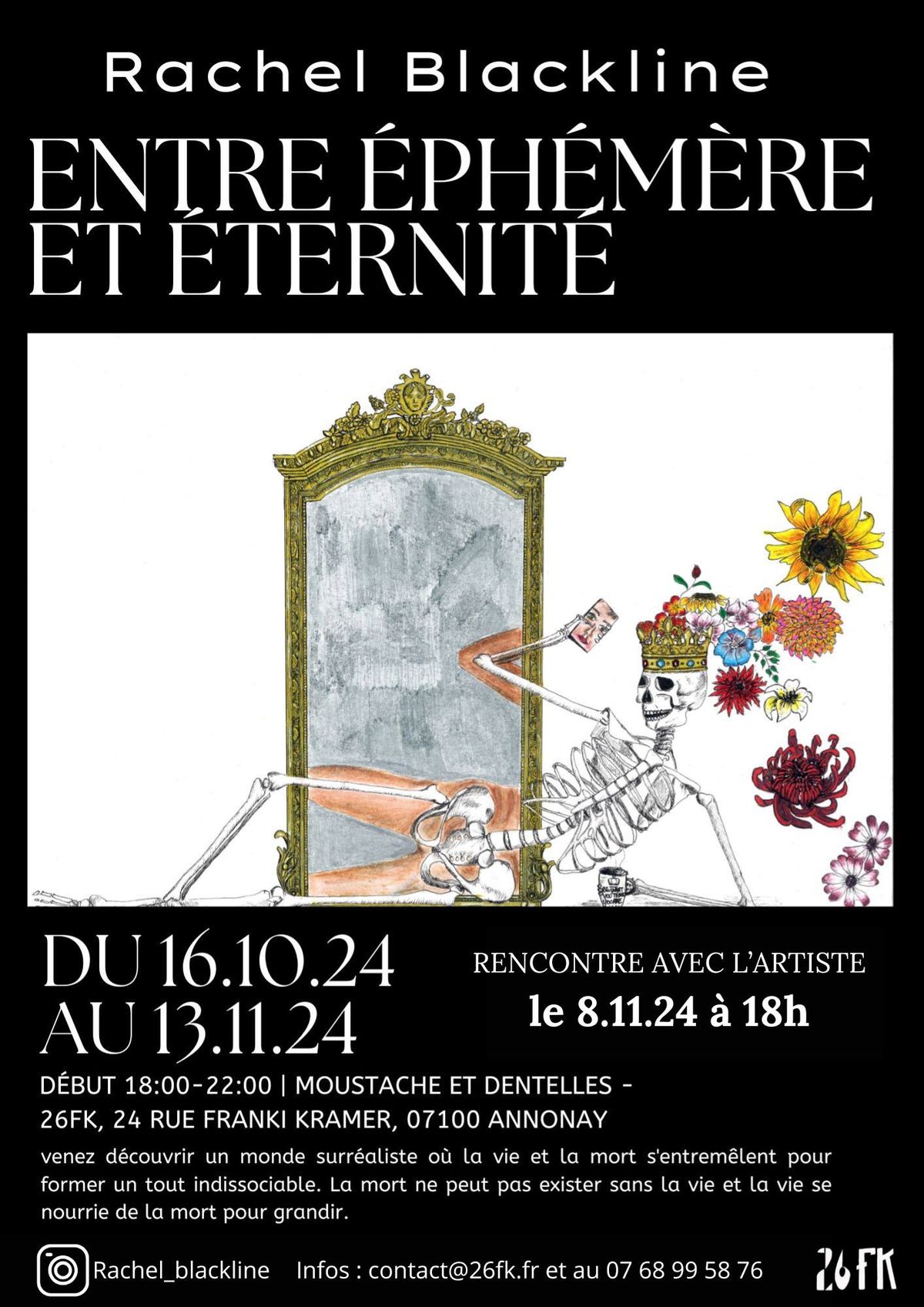 "D\u00e9-vernissage" de l'exposition de Rachel Mathieu ENTRE EPHEMERE ET ETERNITE