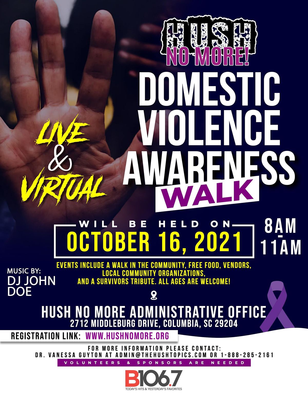 HUSH NO MORE  Domestic Violence Walk & Community Outreach