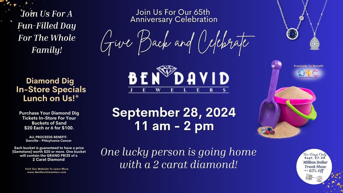 65th Anniversary Diamond Dig Event ~ Let's Give Back and Celebrate!