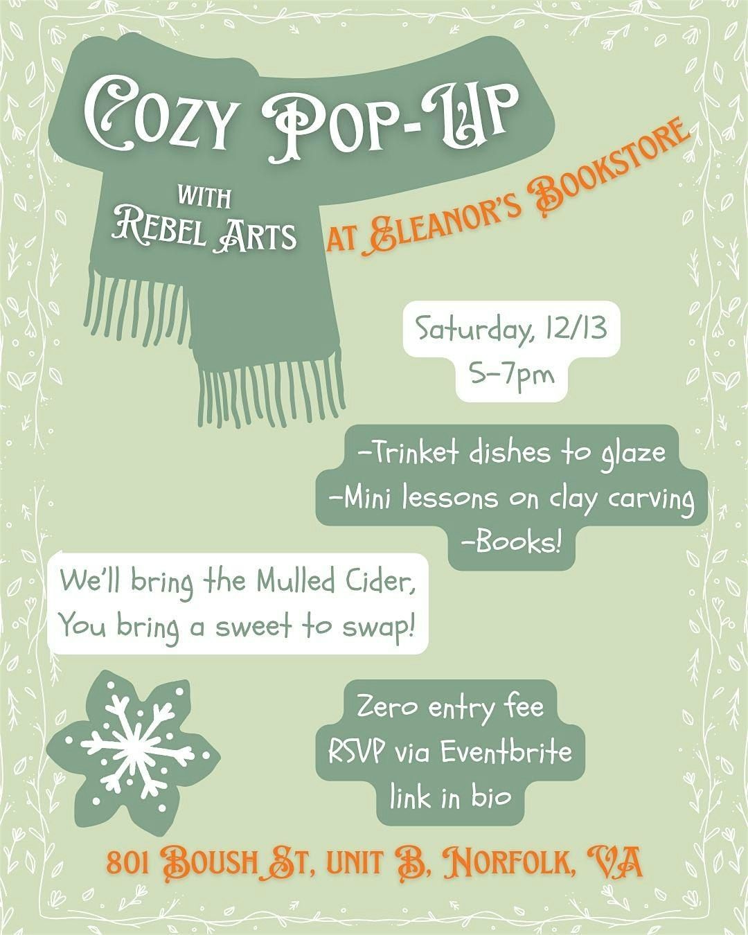 Cozy Clay Pop Up at Eleanor's Bookstore!