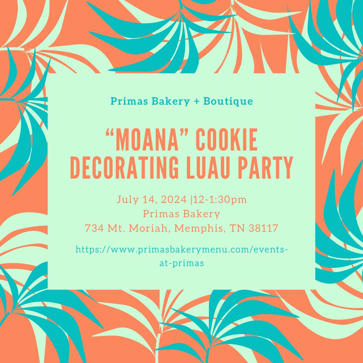 Moana Cookie Decorating Luau Party