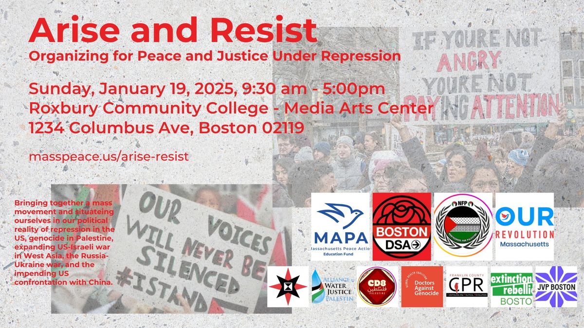 Arise and Resist: Organizing for Peace and Justice Under Repression