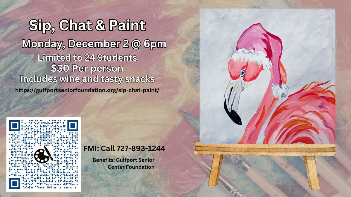 Sip, Chat & Paint a Flamingo Santa with Karen Love