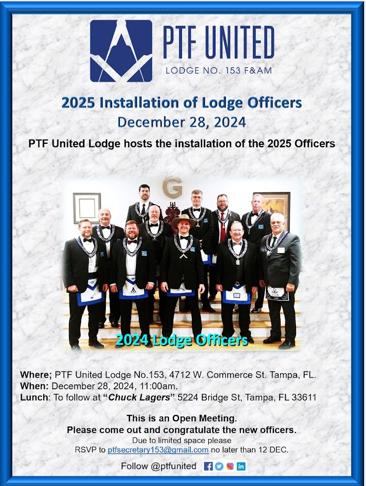 2025 Installation of Lodge Officers